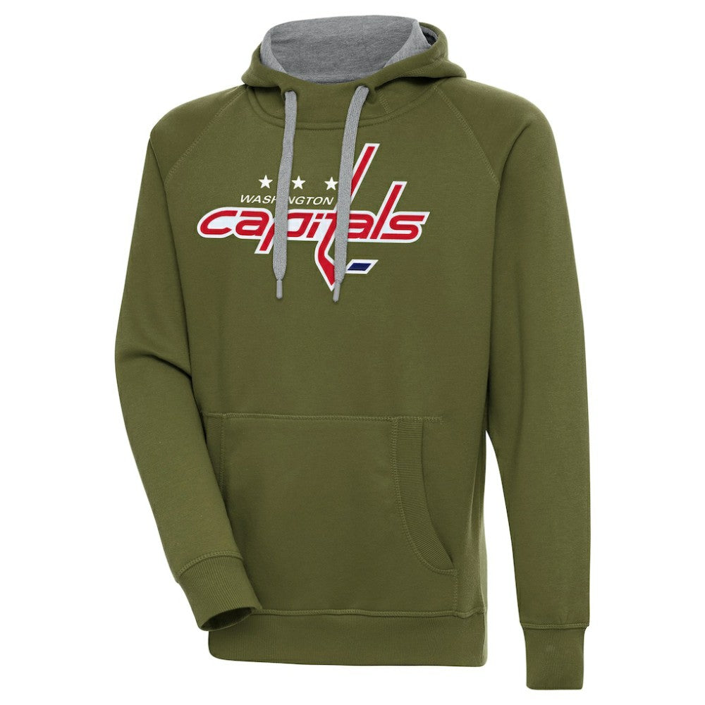 Washington Capitals Antigua Victory Pullover Hoodie - Olive | US 200069298