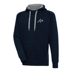 Atlanta Braves Antigua Metallic Victory Pullover Hoodie - Navy Hoodies