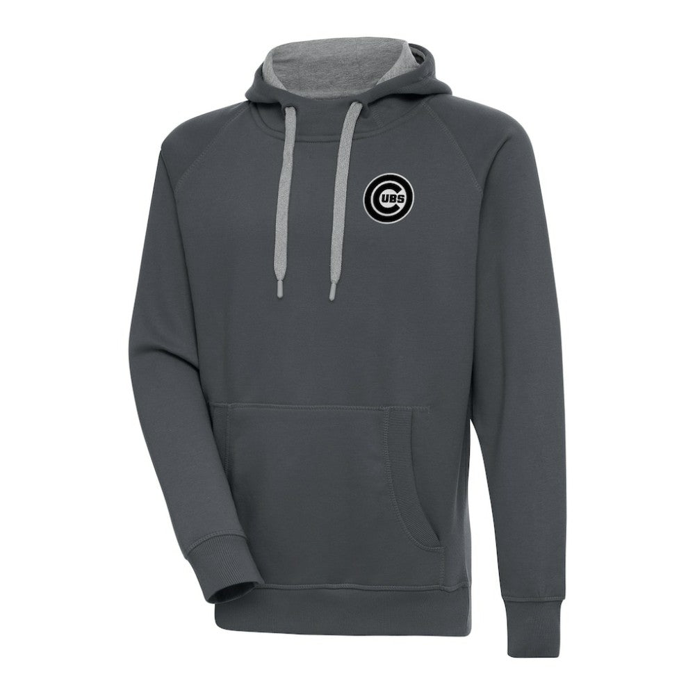 Chicago Cubs Antigua Metallic Victory Pullover Hoodie - Charcoal Hoodies