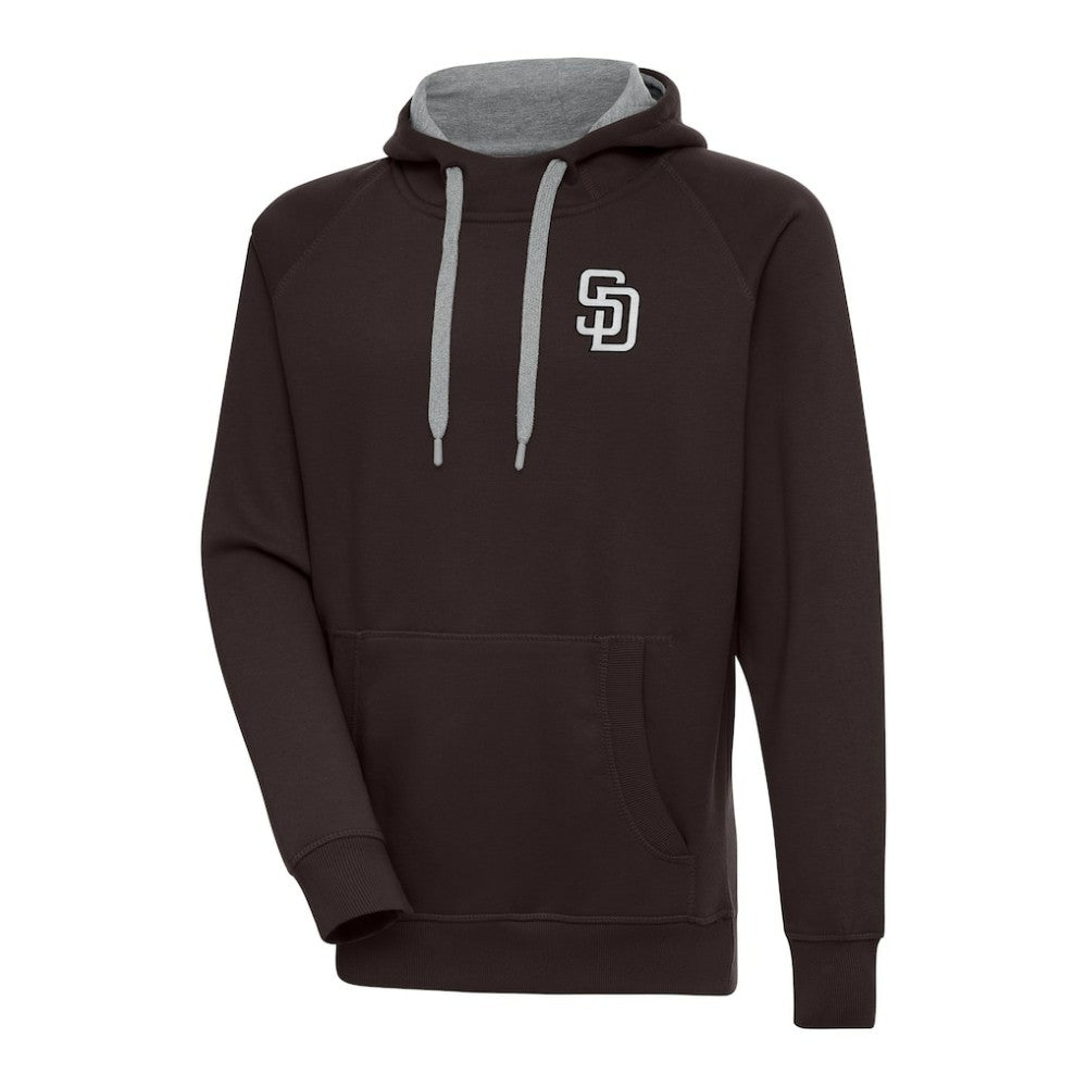 San Diego Padres Antigua Metallic Victory Pullover Hoodie - Brown Hoodies