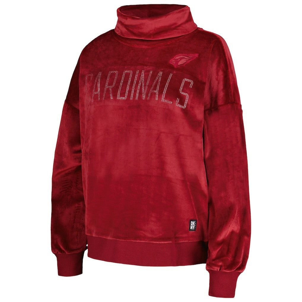 Arizona Cardinals DKNY Sport Women's Deliliah Rhinestone Funnel Neck Pullover Sweatshirt - Cardinal Pullover