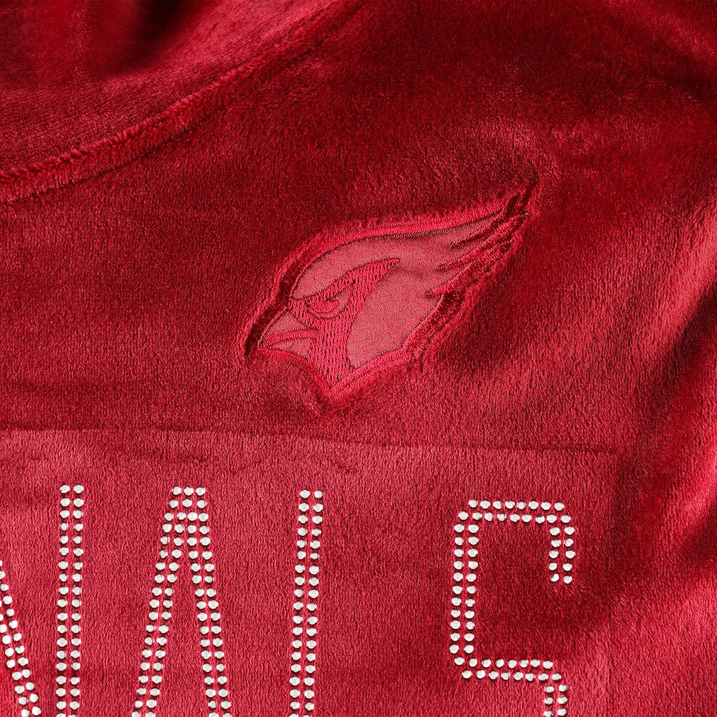 Arizona Cardinals DKNY Sport Women's Deliliah Rhinestone Funnel Neck Pullover Sweatshirt - Cardinal Pullover