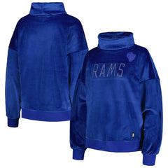 Los Angeles Rams DKNY Sport Women's Deliliah Rhinestone Funnel Neck Pullover Sweatshirt - Royal Pullover