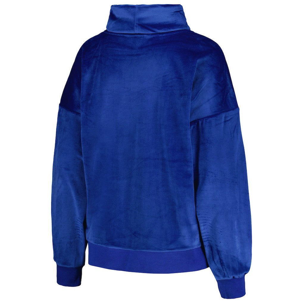 Los Angeles Rams DKNY Sport Women's Deliliah Rhinestone Funnel Neck Pullover Sweatshirt - Royal Pullover