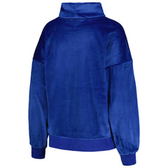 Los Angeles Rams DKNY Sport Women's Deliliah Rhinestone Funnel Neck Pullover Sweatshirt - Royal Pullover