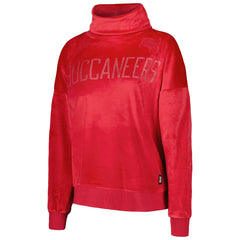 Tampa Bay Buccaneers DKNY Sport Women's Deliliah Rhinestone Funnel Neck Pullover Sweatshirt - Red Pullover