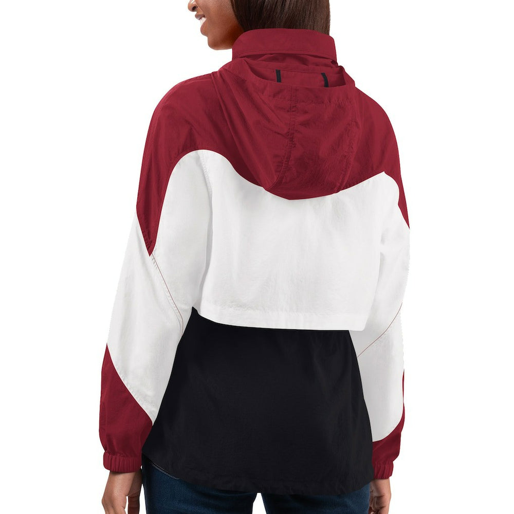 Arizona Cardinals G-III 4Her by Carl Banks Women's Tie Breaker Lightweight Quarter-Zip Jacket - Black/Cardinal Jackets