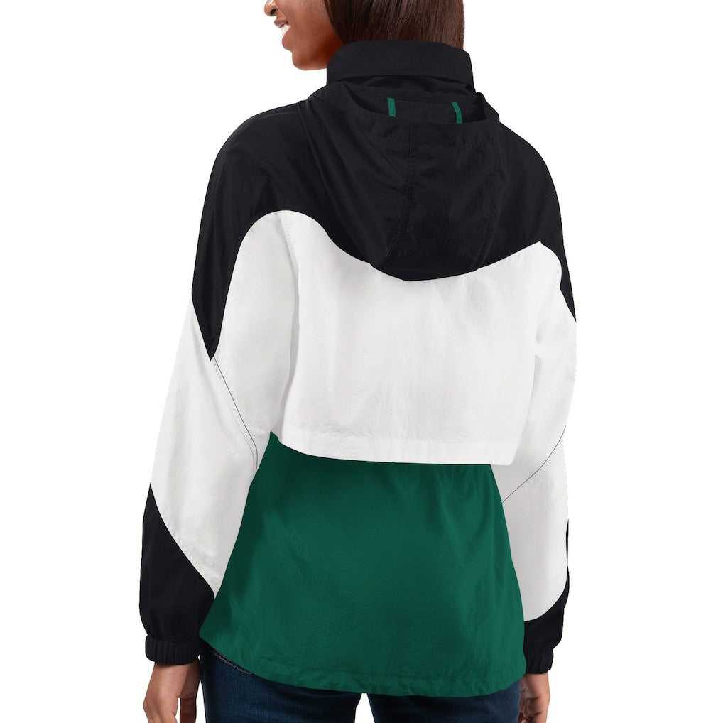New York Jets G-III 4Her by Carl Banks Women's Tie Breaker Lightweight Quarter-Zip Jacket - Green/Black Jackets