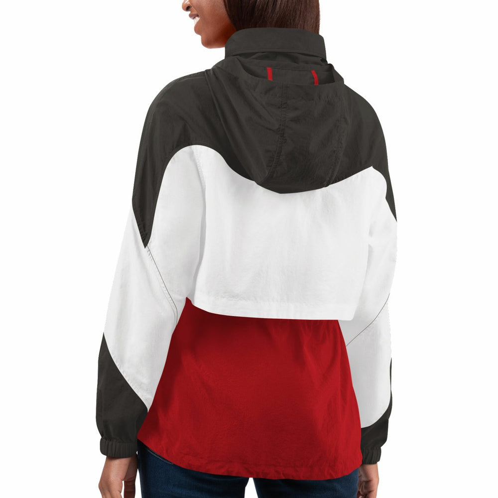 Tampa Bay Buccaneers G-III 4Her by Carl Banks Women's Tie Breaker Lightweight Quarter-Zip Jacket - Red/Pewter Jackets
