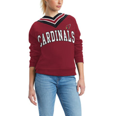 Arizona Cardinals Tommy Hilfiger Women's Heidi V-Neck Pullover Sweatshirt - Cardinal Pullover