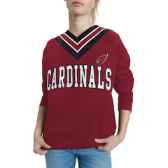 Arizona Cardinals Tommy Hilfiger Women's Heidi V-Neck Pullover Sweatshirt - Cardinal Pullover