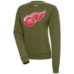 Detroit Red Wings Antigua Women's Victory Pullover Sweatshirt - Olive | US 200070128