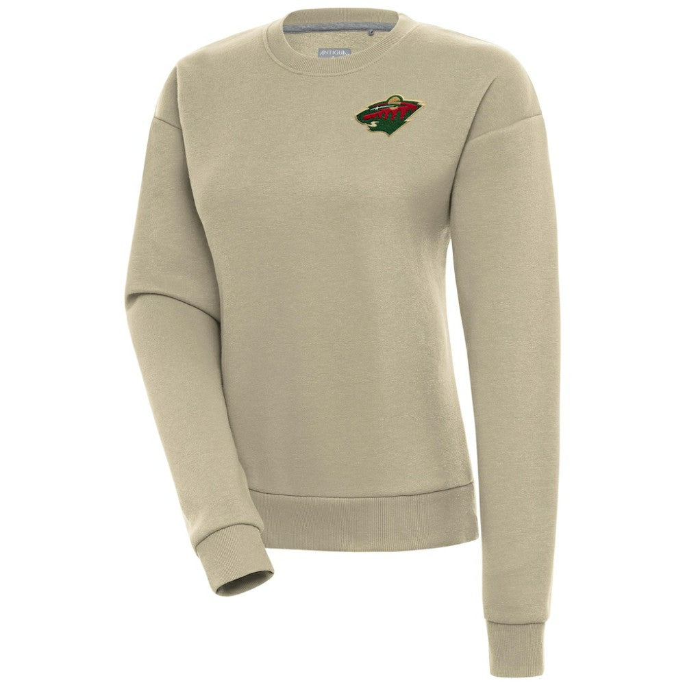 Minnesota Wild Antigua Women's Victory Pullover Sweatshirt - Khaki | US 200070143