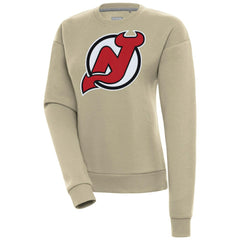 New Jersey Devils Antigua Women's Victory Pullover Sweatshirt - Khaki | US 200070153