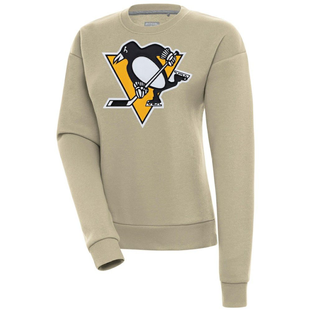 Pittsburgh Penguins Antigua Women's Victory Pullover Sweatshirt - Khaki | US 200070173