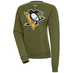 Pittsburgh Penguins Antigua Women's Victory Pullover Sweatshirt - Olive | US 200070174