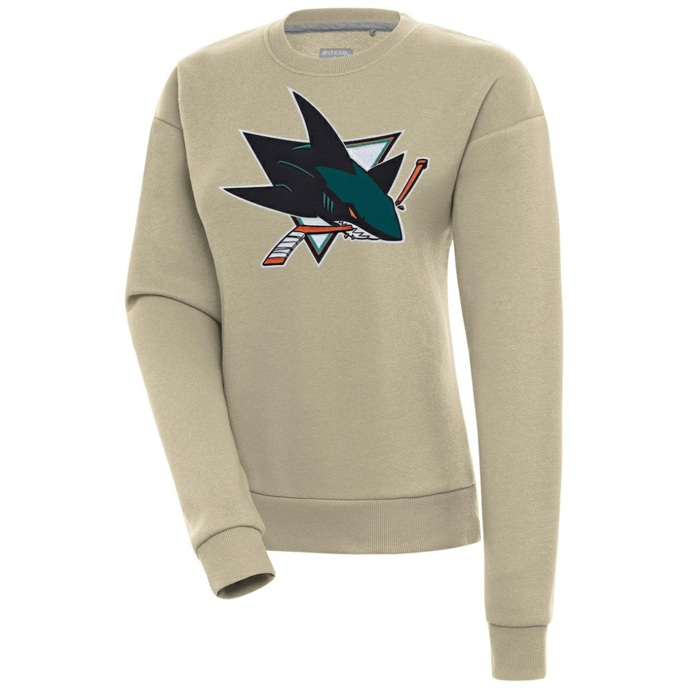 San Jose Sharks Antigua Women's Victory Pullover Sweatshirt - Khaki | US 200070177