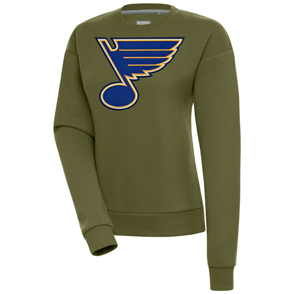 St. Louis Blues Antigua Women's Victory Pullover Sweatshirt - Olive | US 200070186