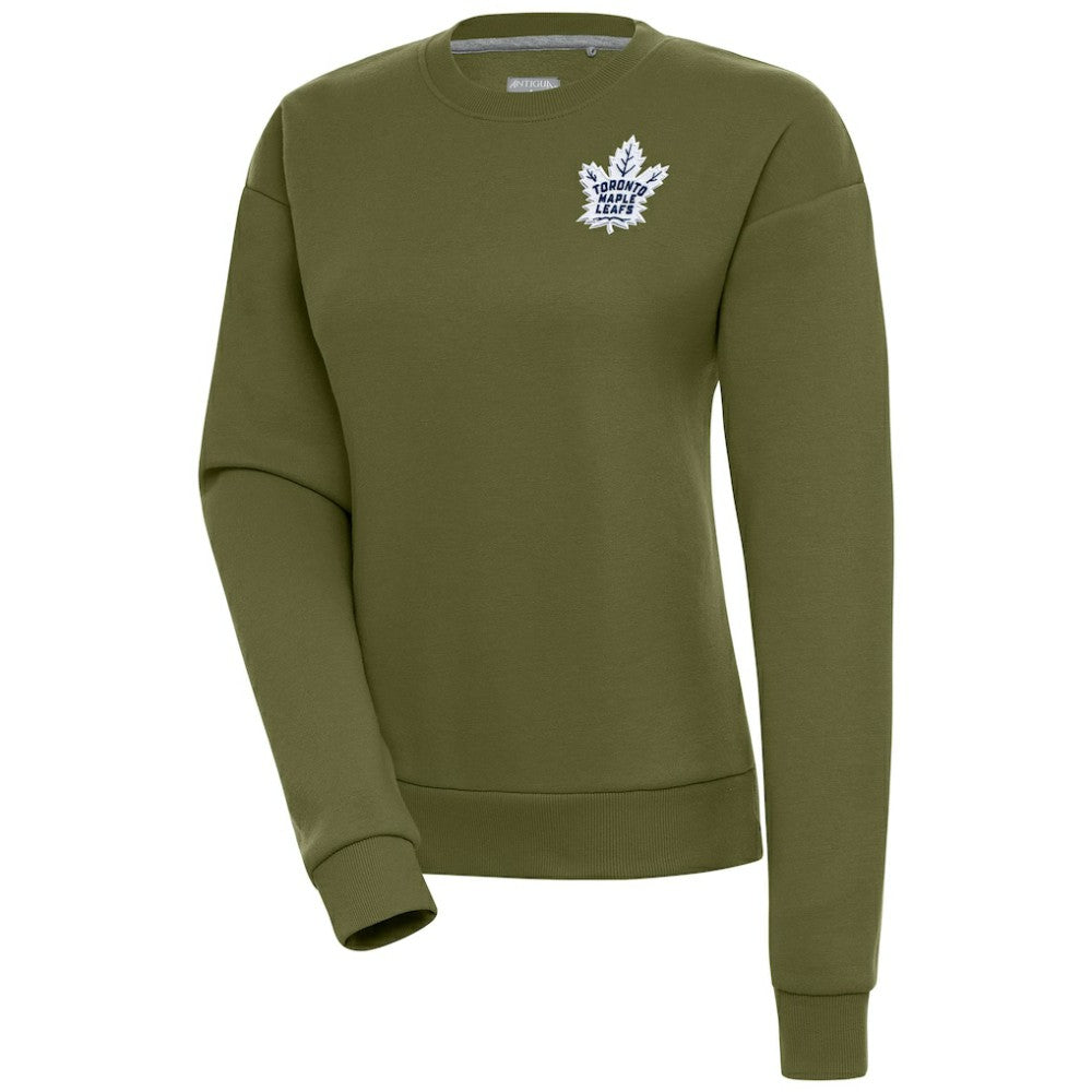 Toronto Maple Leafs Antigua Women's Victory Pullover Sweatshirt - Olive | US 200070196