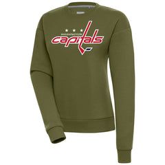 Washington Capitals Antigua Women's Victory Pullover Sweatshirt - Olive | US 200070206