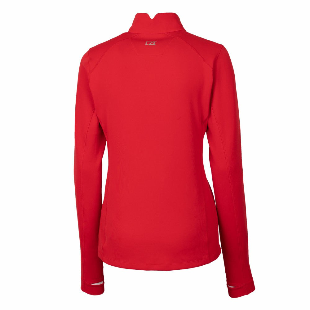 Cleveland Guardians Cutter & Buck Women's DryTec Traverse Stretch Quarter-Zip Pullover Top - Red Pullover