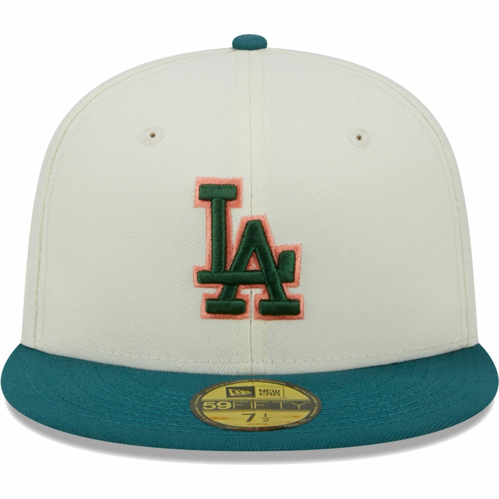 Los Angeles Dodgers New Era Chrome 59FIFTY Fitted Hat - Cream Hats