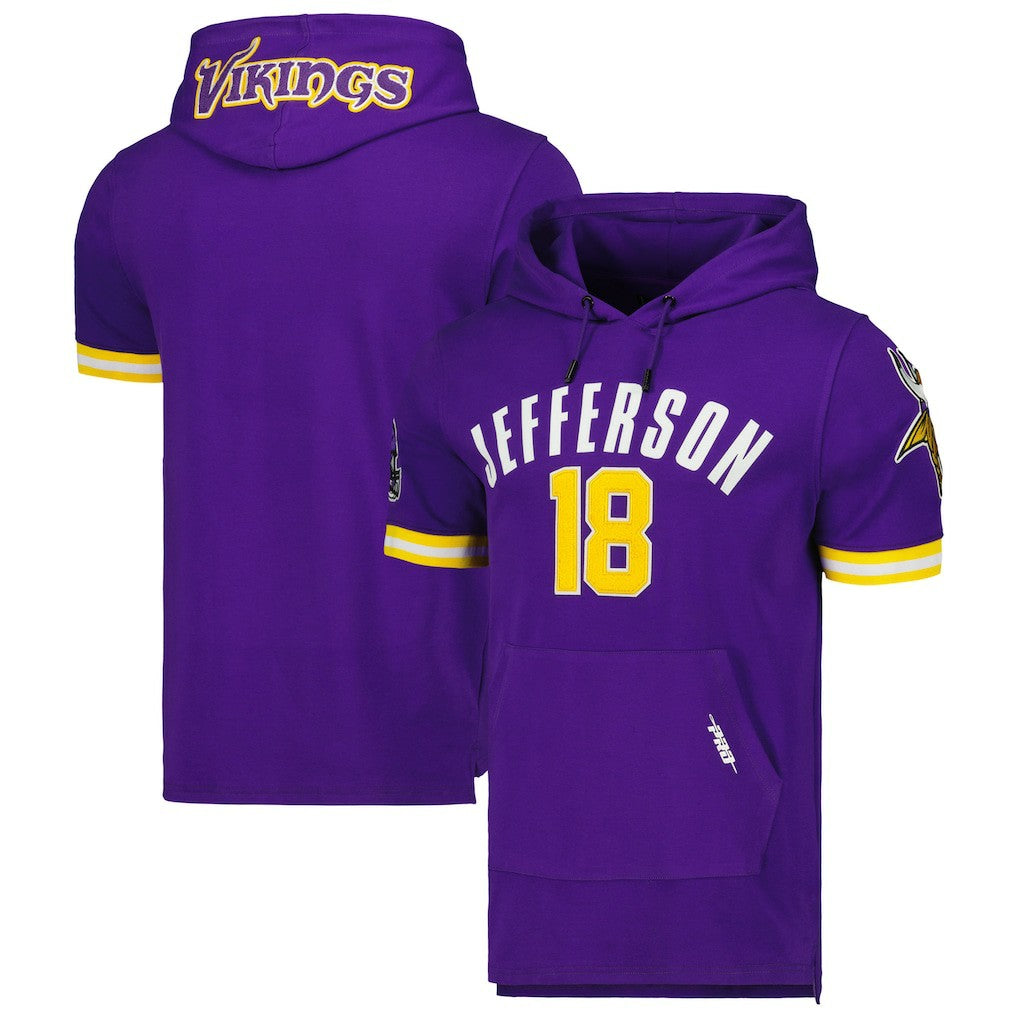 Justin Jefferson Minnesota Vikings Pro Standard Player Name & Number Hoodie T-Shirt - Purple Hoodies