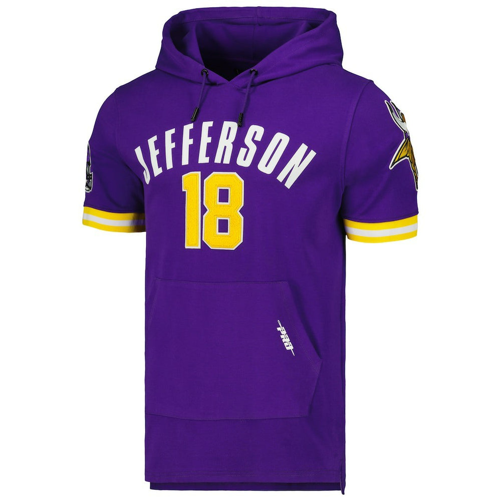 Justin Jefferson Minnesota Vikings Pro Standard Player Name & Number Hoodie T-Shirt - Purple Hoodies
