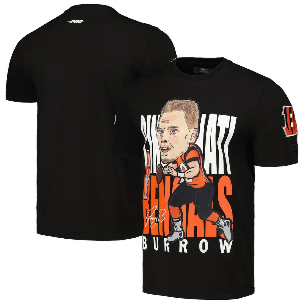 Joe Burrow Cincinnati Bengals Pro Standard Avatar Remix Player Graphic T-Shirt - Black T-shirts