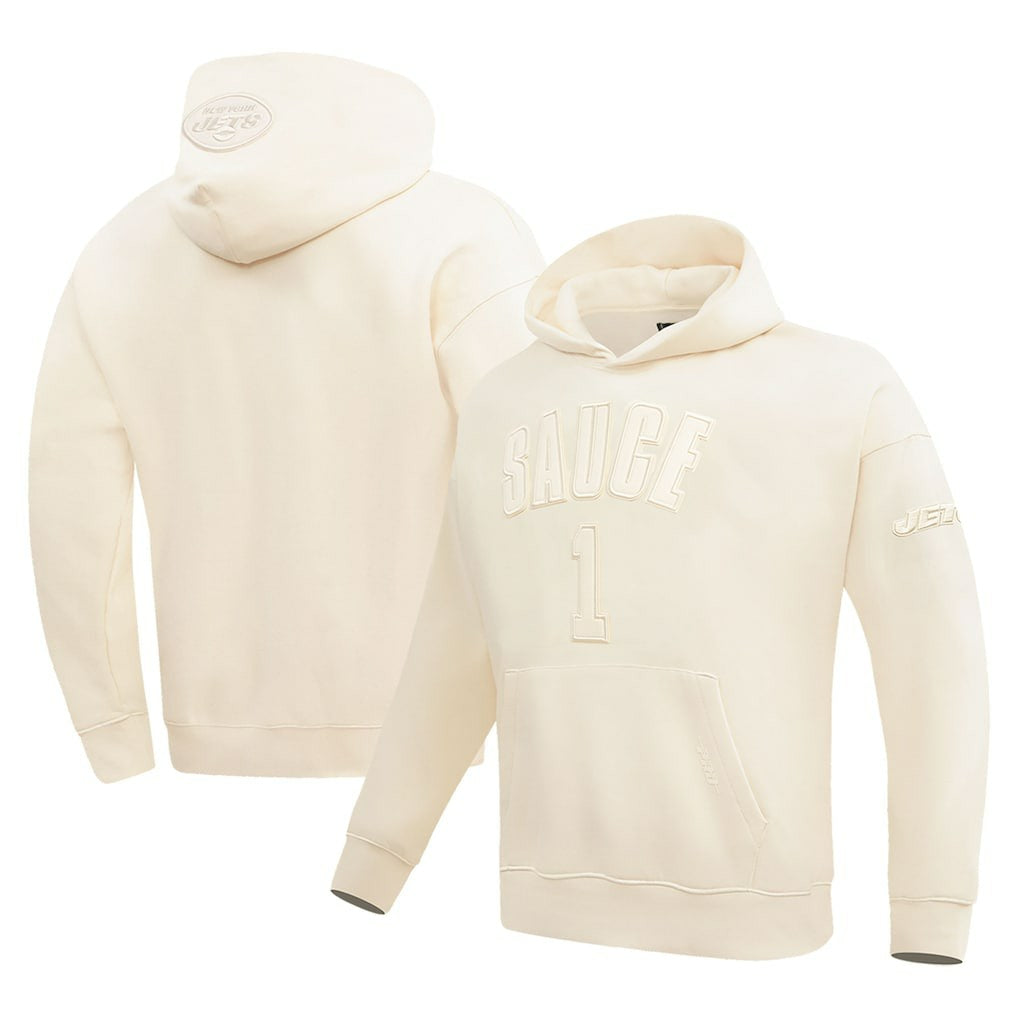 Ahmad Sauce Gardner New York Jets Pro Standard Player Name & Number Pullover Hoodie - Cream Hoodies