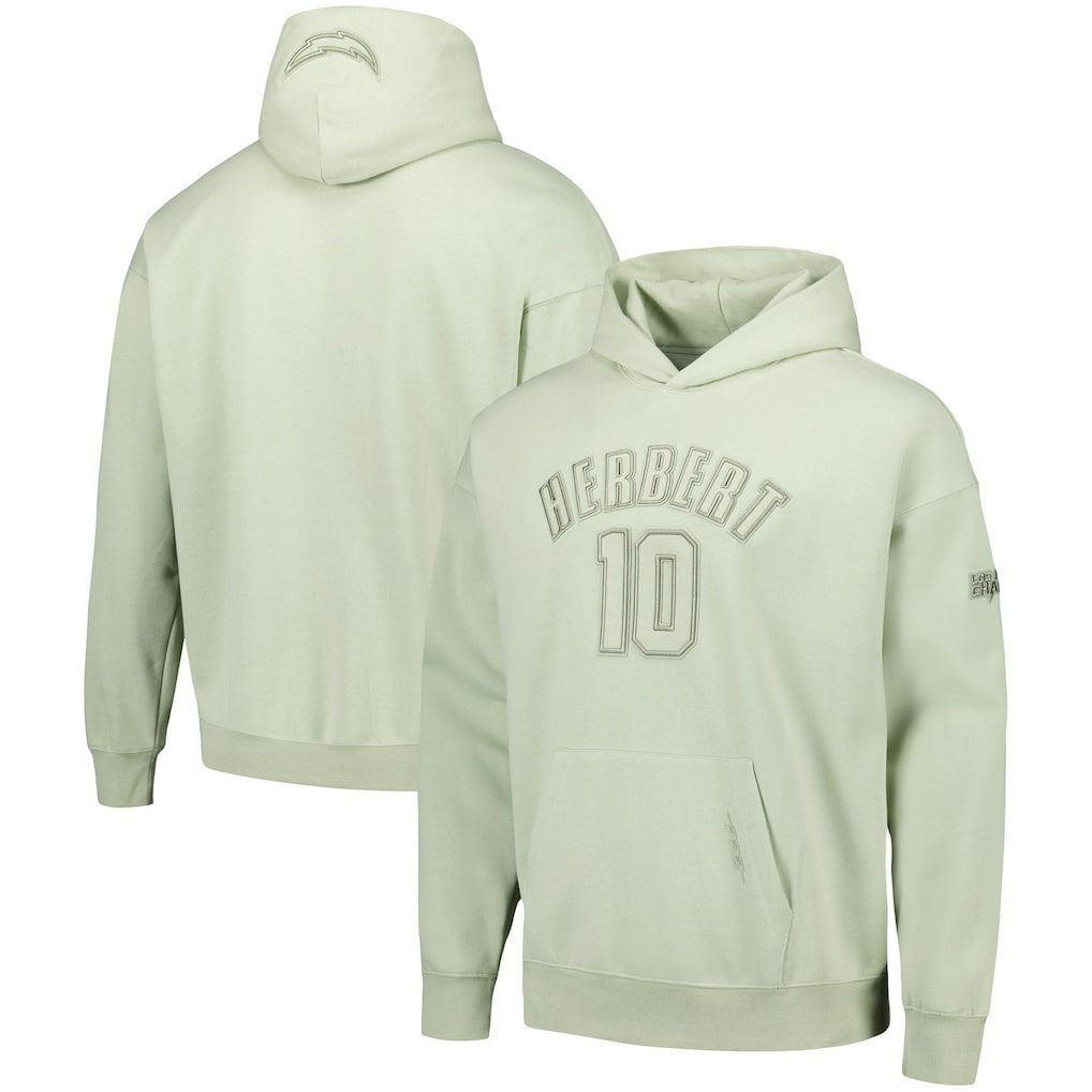 Justin Herbert Los Angeles Chargers Pro Standard Player Name & Number Pullover Hoodie - Light Green Hoodies