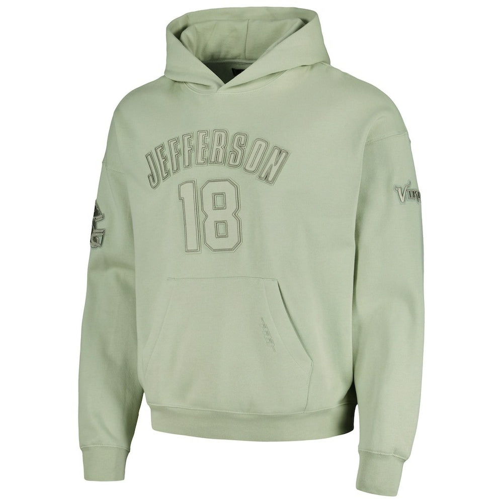 Justin Jefferson Minnesota Vikings Pro Standard Player Name & Number Pullover Hoodie - Light Green Hoodies