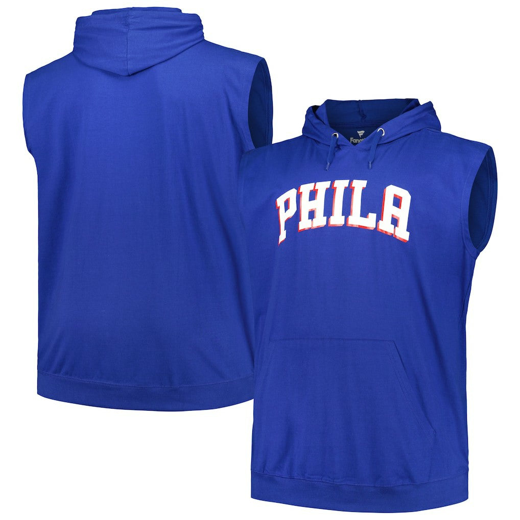 Philadelphia 76ers Big & Tall Jersey Muscle Pullover Hoodie Royal - Fanatics