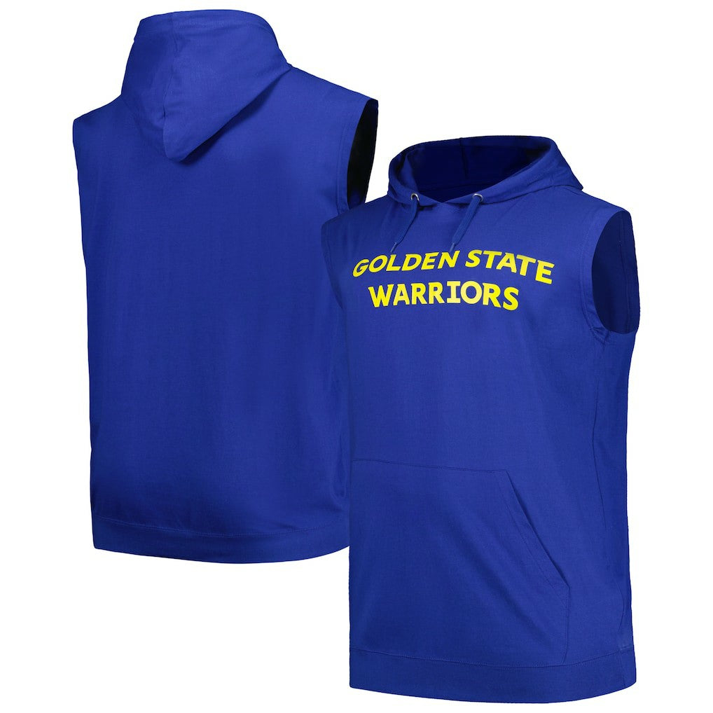 Golden State Warriors Big & Tall Jersey Muscle Pullover Hoodie Royal - Fanatics