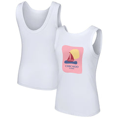Chicago Cubs Lusso Style Women's Lindy Tank Top - White Tanks