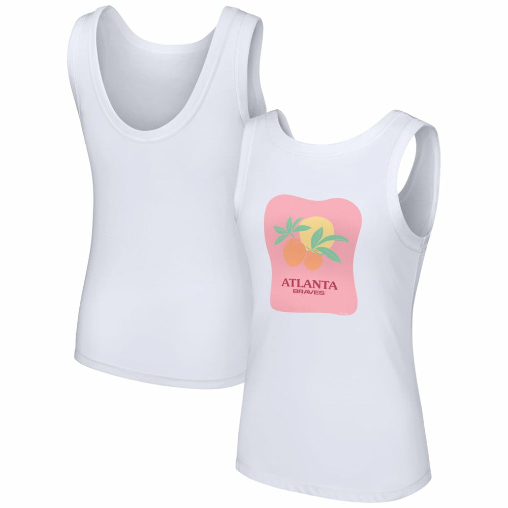 Atlanta Braves Lusso Style Women's Lindy Tank Top - White Tanks