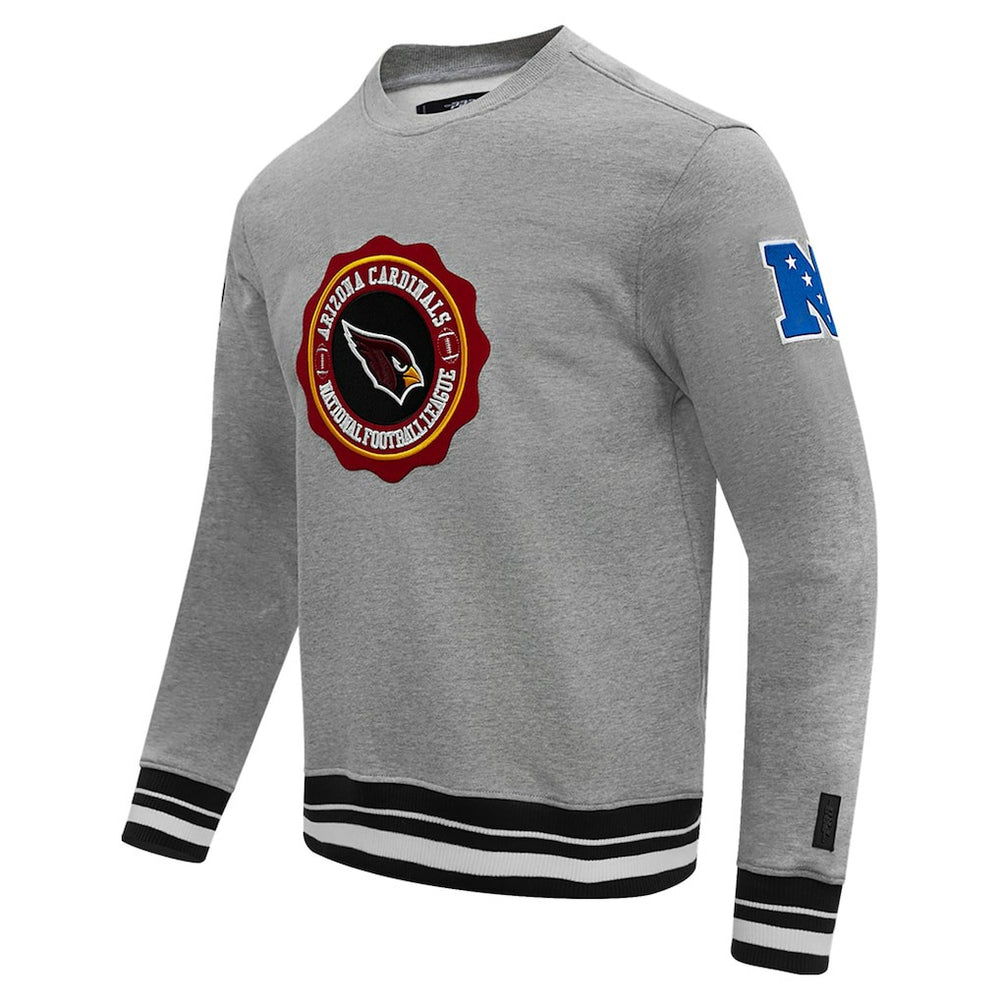 Arizona Cardinals Pro Standard Crest Emblem Pullover Sweatshirt - Heather Gray Pullover