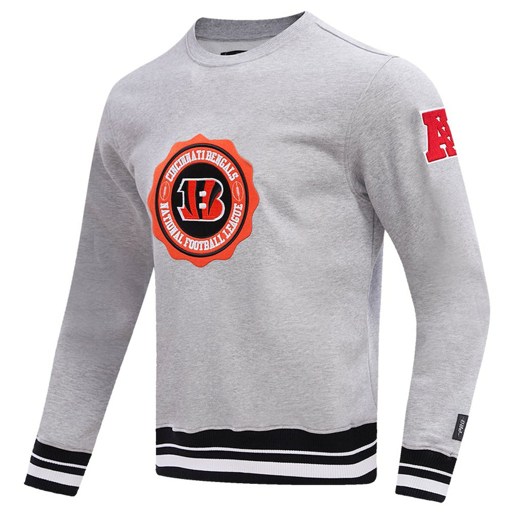 Cincinnati Bengals Pro Standard Crest Emblem Pullover Sweatshirt - Heather Gray Pullover