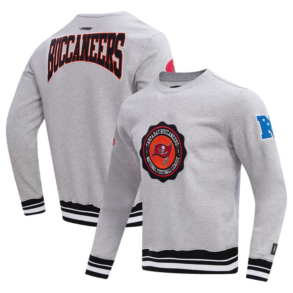 Tampa Bay Buccaneers Pro Standard Crest Emblem Pullover Sweatshirt - Heather Gray Pullover