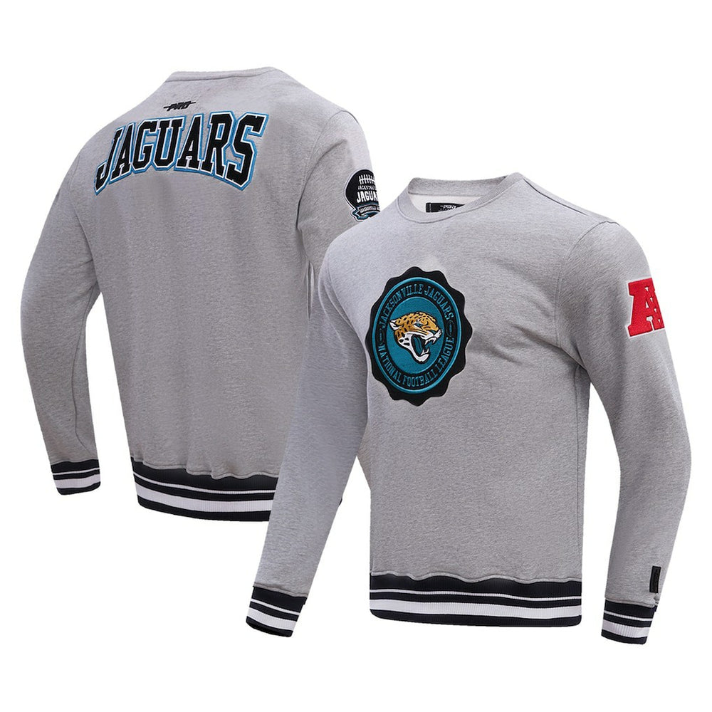 Jacksonville Jaguars Pro Standard Crest Emblem Pullover Sweatshirt - Heather Gray Pullover