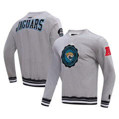 Jacksonville Jaguars Pro Standard Crest Emblem Pullover Sweatshirt - Heather Gray Pullover