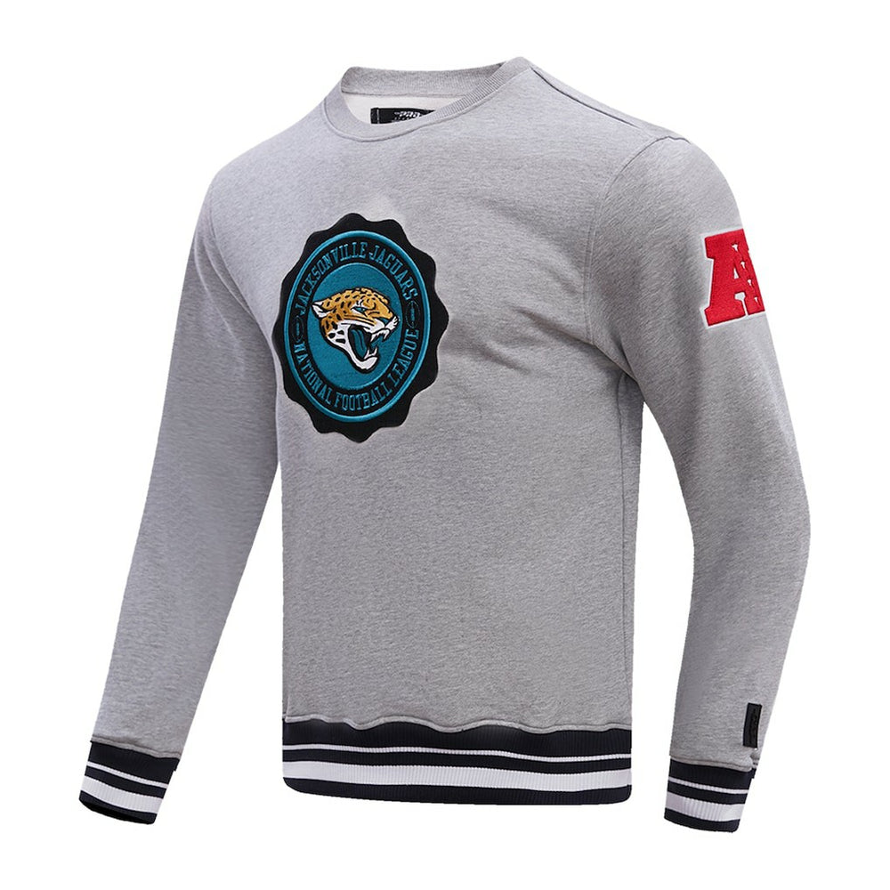 Jacksonville Jaguars Pro Standard Crest Emblem Pullover Sweatshirt - Heather Gray Pullover