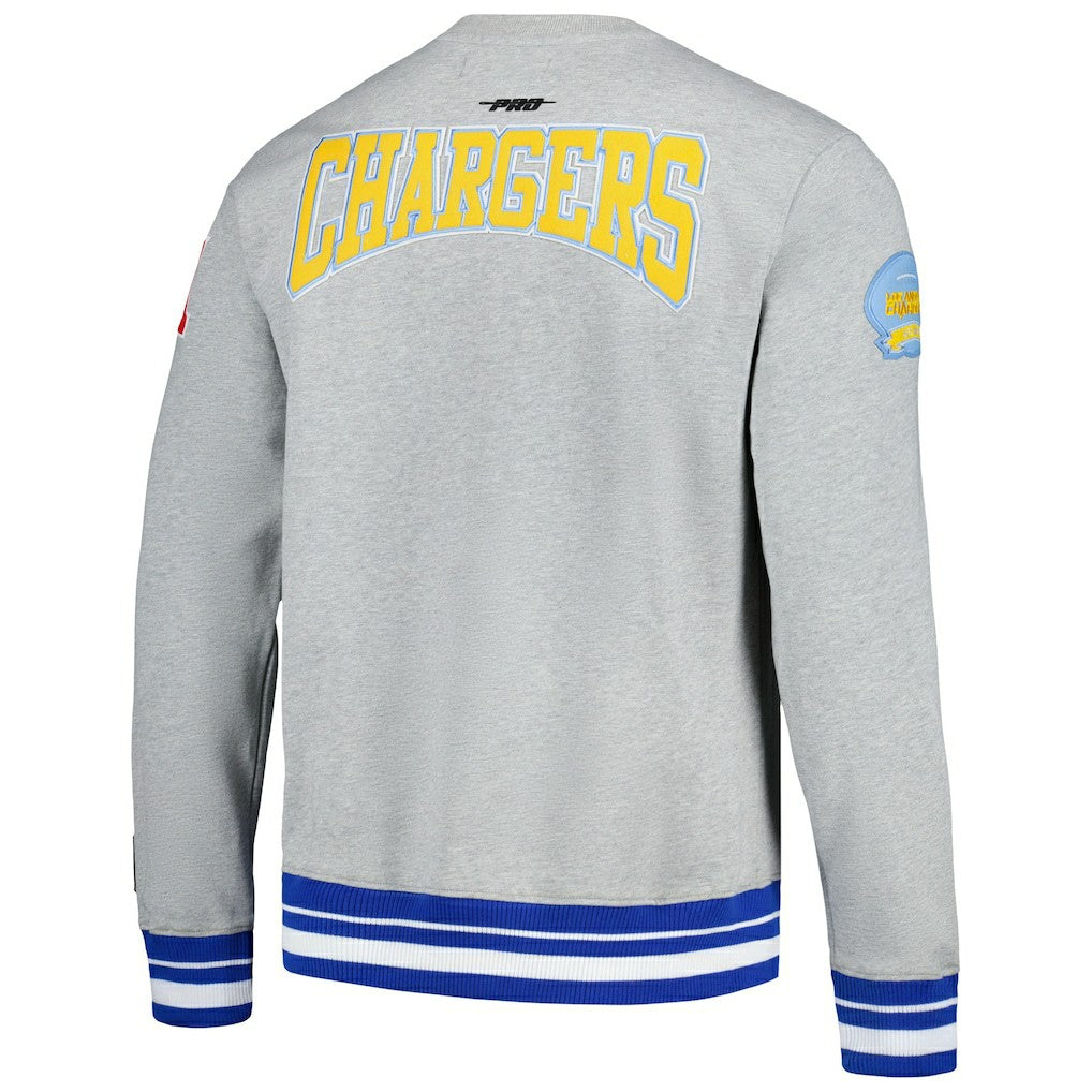 Los Angeles Chargers Pro Standard Crest Emblem Pullover Sweatshirt - Heather Gray Pullover