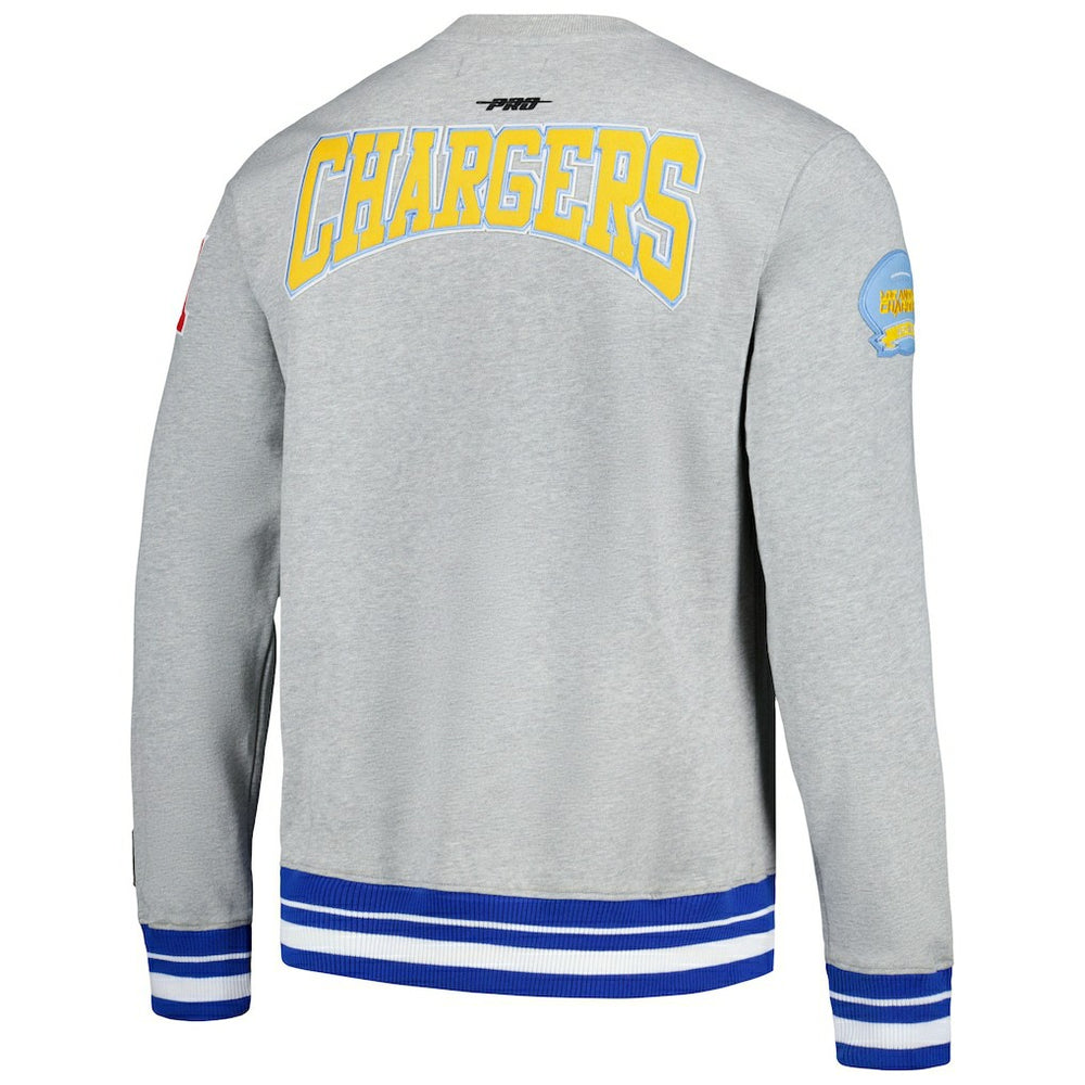 Los Angeles Chargers Pro Standard Crest Emblem Pullover Sweatshirt - Heather Gray Pullover