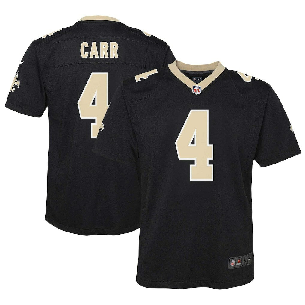 Derek Carr New Orleans Saints Youth Game Jersey - Black Jerseys