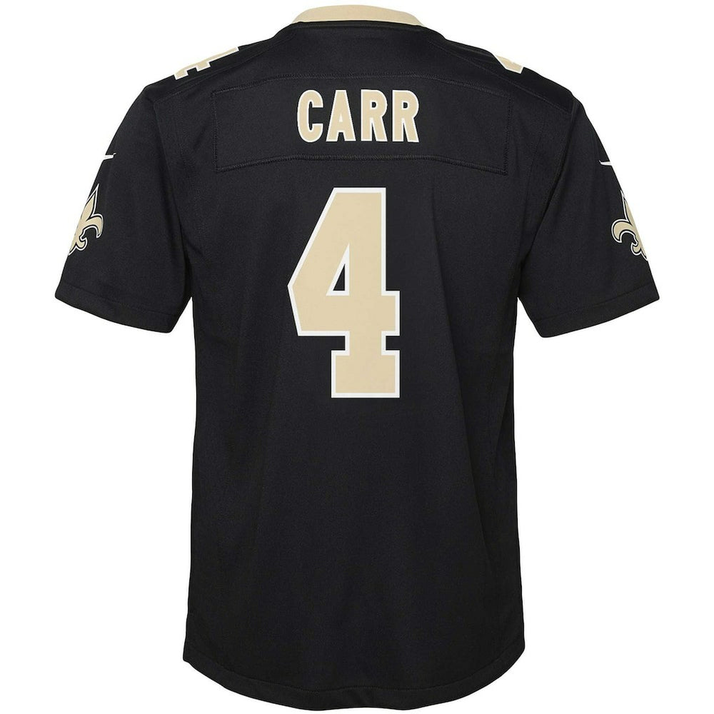 Derek Carr New Orleans Saints Youth Game Jersey - Black Jerseys