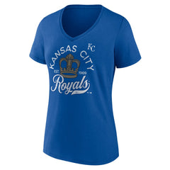 Kansas City Royals Women's Hometown Retro Crown V-Neck T-Shirt - Royal T-shirts