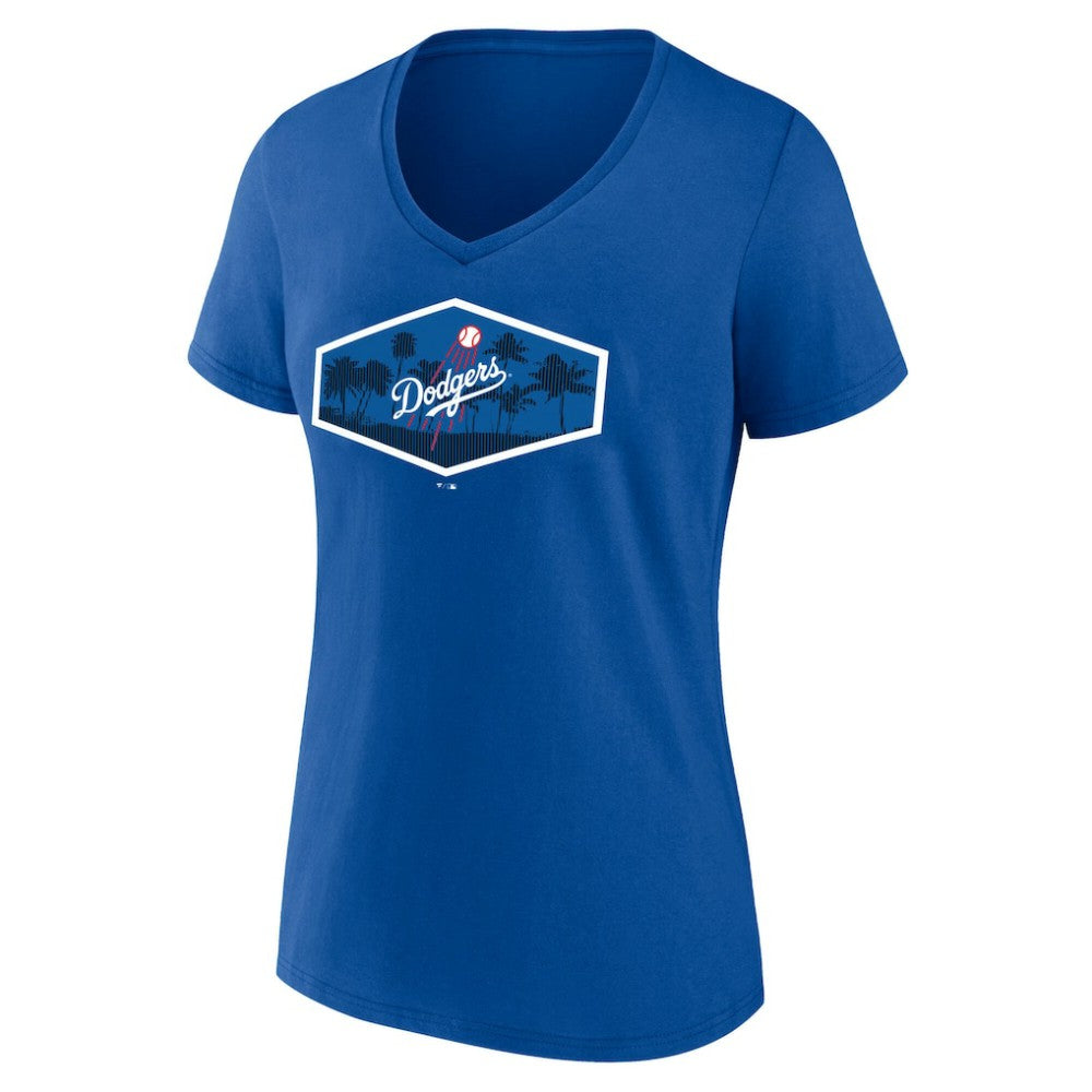 Los Angeles Dodgers Women's Hometown Scoreboard V-Neck T-Shirt - Royal T-shirts