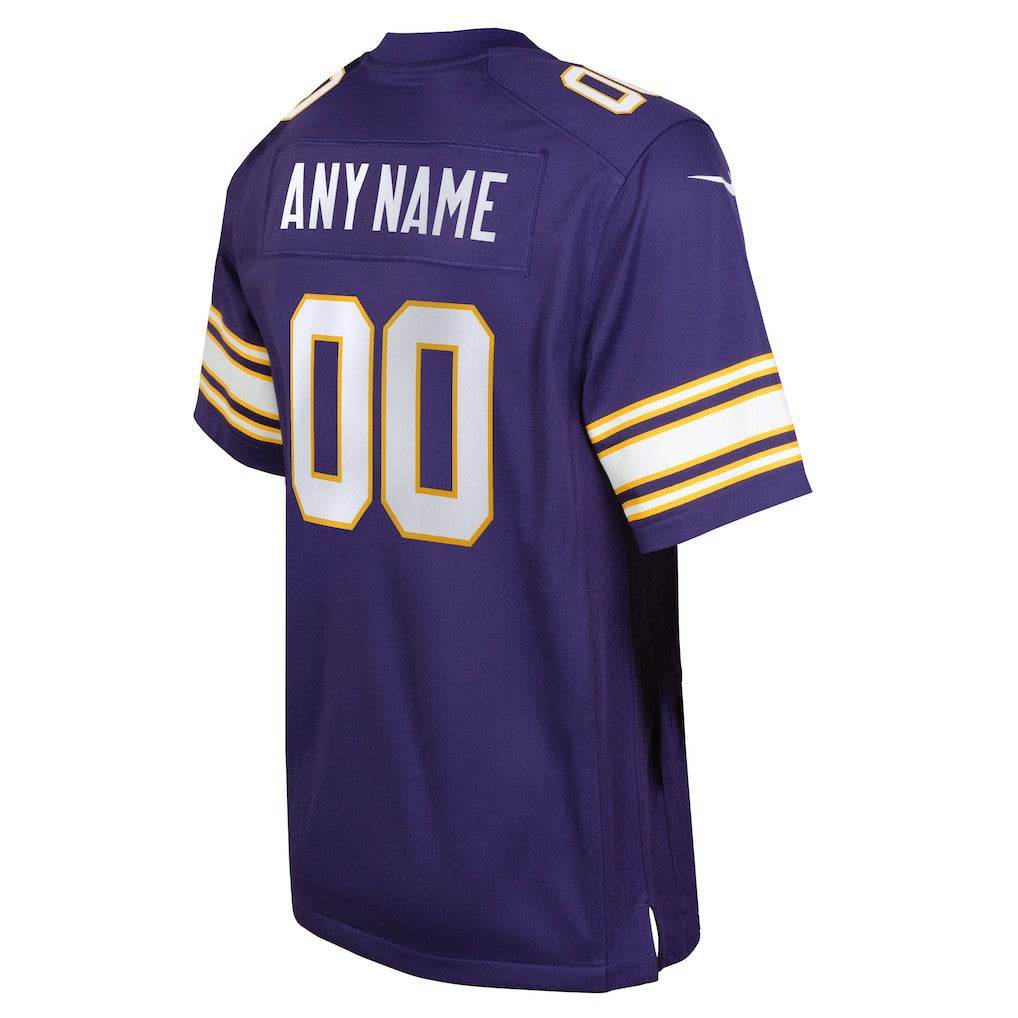 Minnesota Vikings Youth Classic Custom Game Jersey - Purple Jerseys