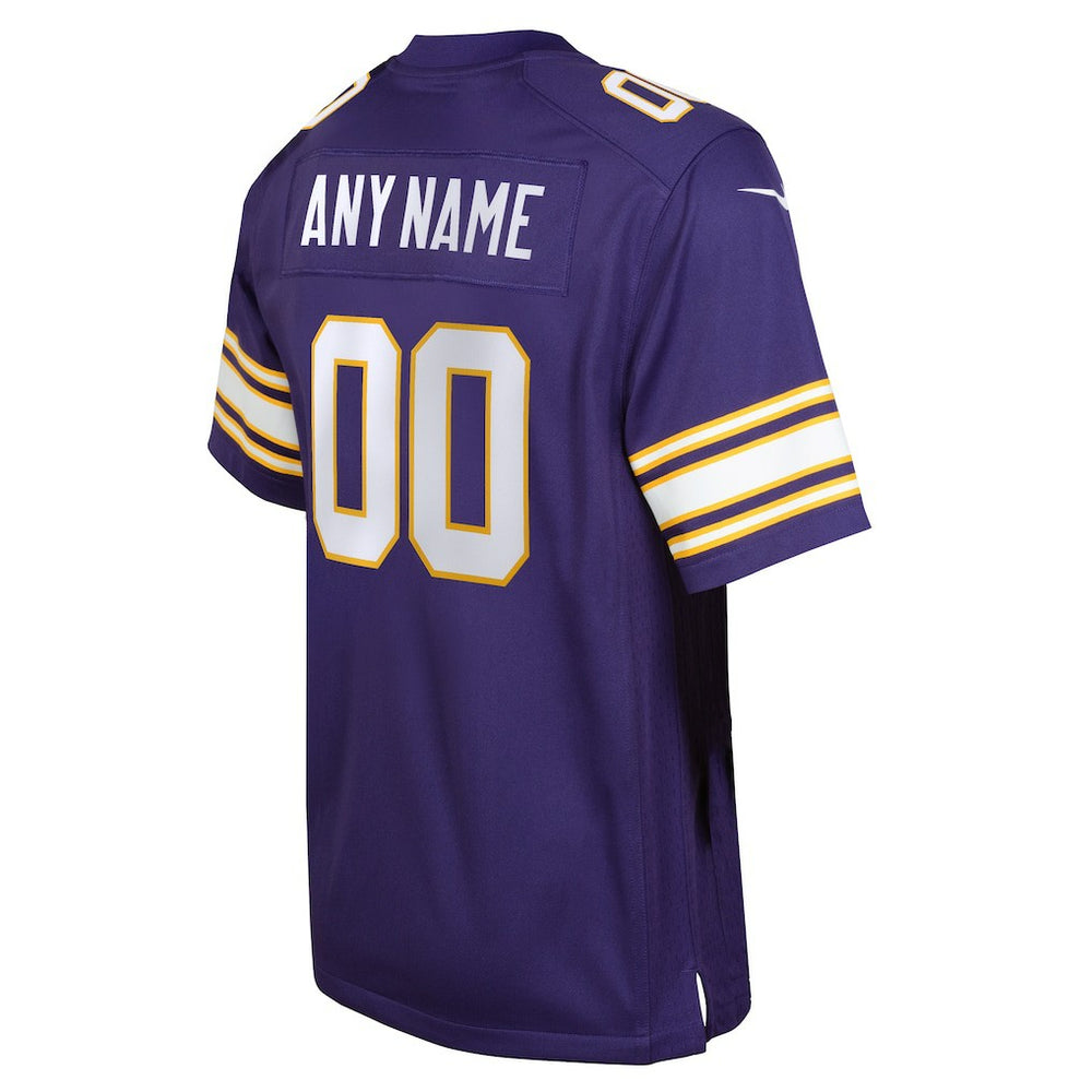Minnesota Vikings Youth Classic Custom Game Jersey - Purple Jerseys